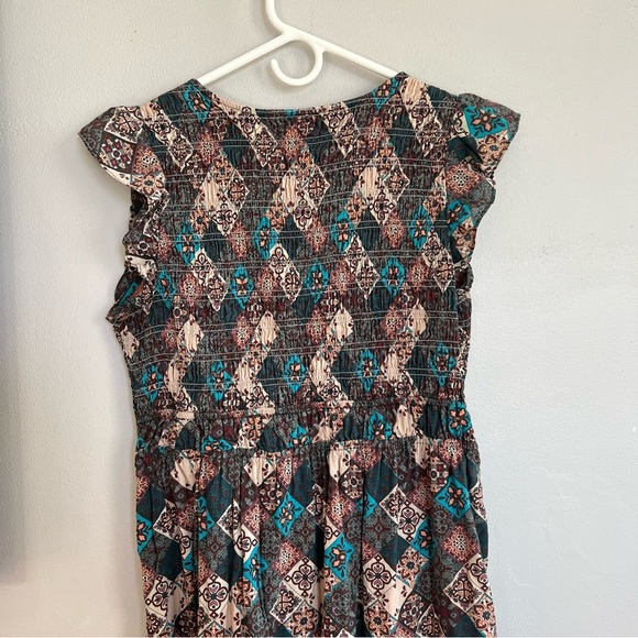 Anthropologie Peregrine Midi Dress Smocked Patterned S - Picture 9 of 10